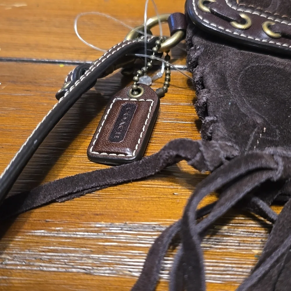 COACH Dark Brown Fringe Wristlet!Beautiful!!! - Picture 2 of 14